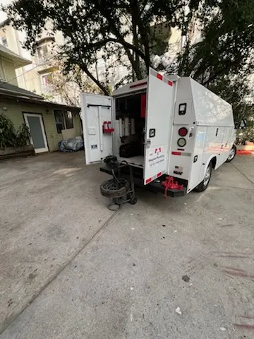 Magnet Plumbing service vehicle on-site for Water Heater Repair in Cypress Creek
